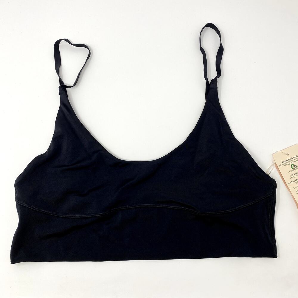 NEW Free People HAH Noir Black Cami BrHAH Unpadded Loungewear Boho Bralette XL - Picture 3 of 5